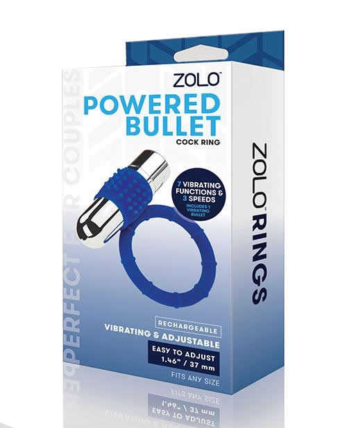 Zolo Powered Bullet Cock Ring Blue (8252825927919)