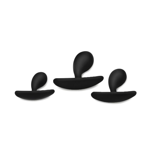 Dark Droplets 3 Piece Curved Silicone Anal Trainer Set (6937609371812)