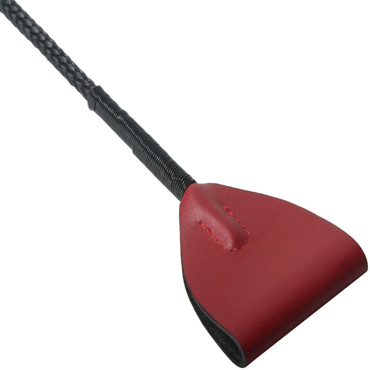 Master Series Red Leather Riding Crop close up