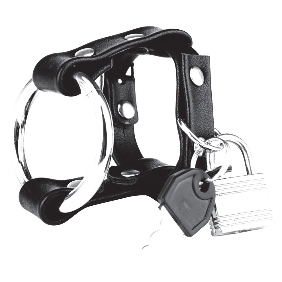 Blue Line C&B Gear Metal Cock Ring with Adjustable Snap Ball Strap 