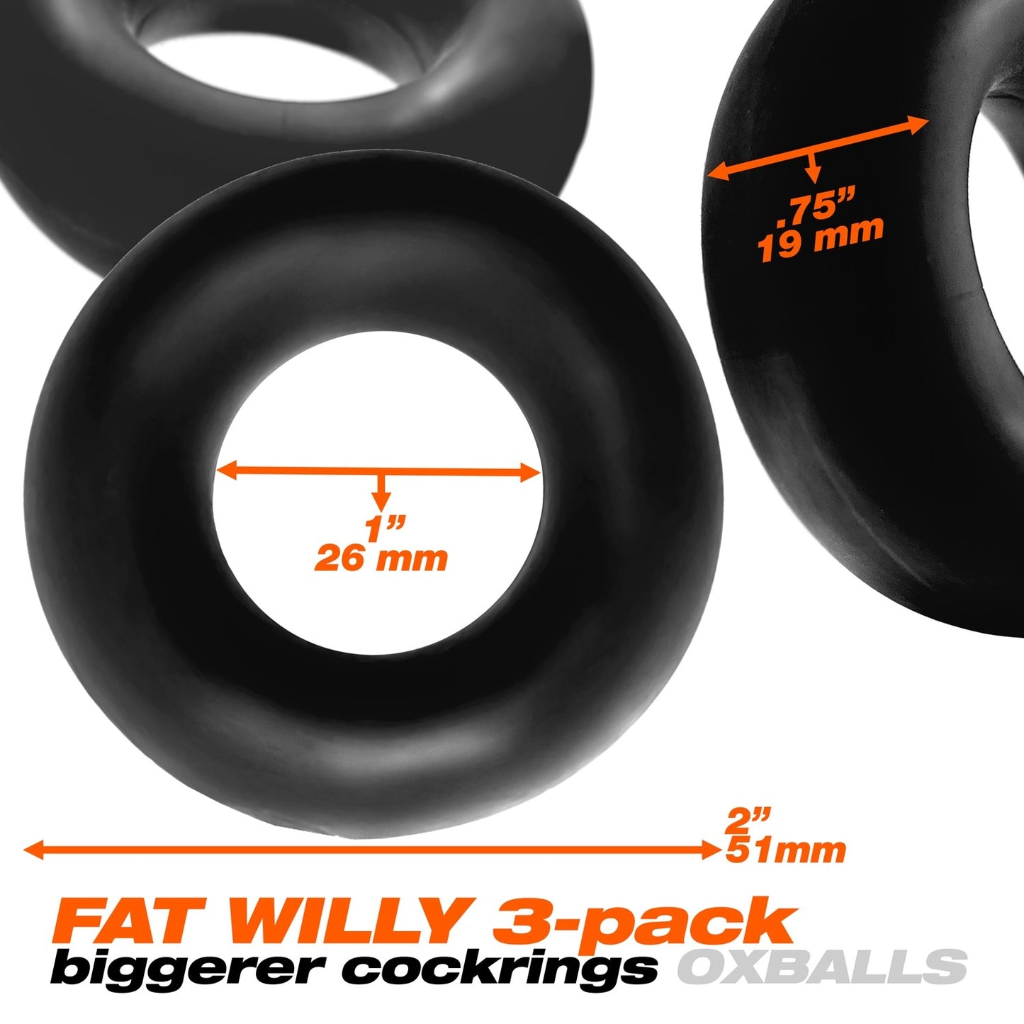 FAT WILLY RINGS - Black (7565046874351)