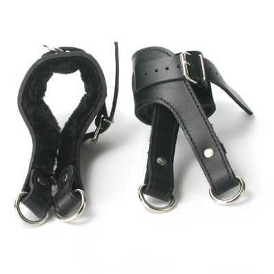 Fleece Lined Leather Suspension Cuffs (7515601862895)