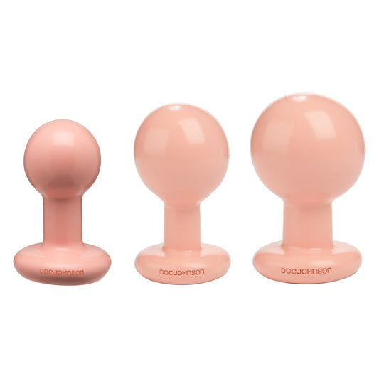The Classic Round Butt Plug 3 piece set Vanilla