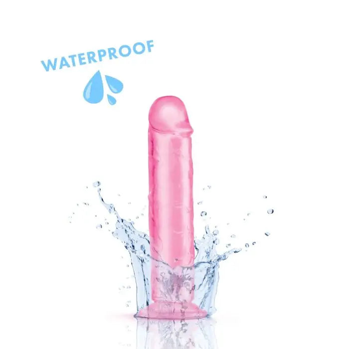 Me You Us Ultra Cock Jelly Dong Pink 6" graphic showing waterproof