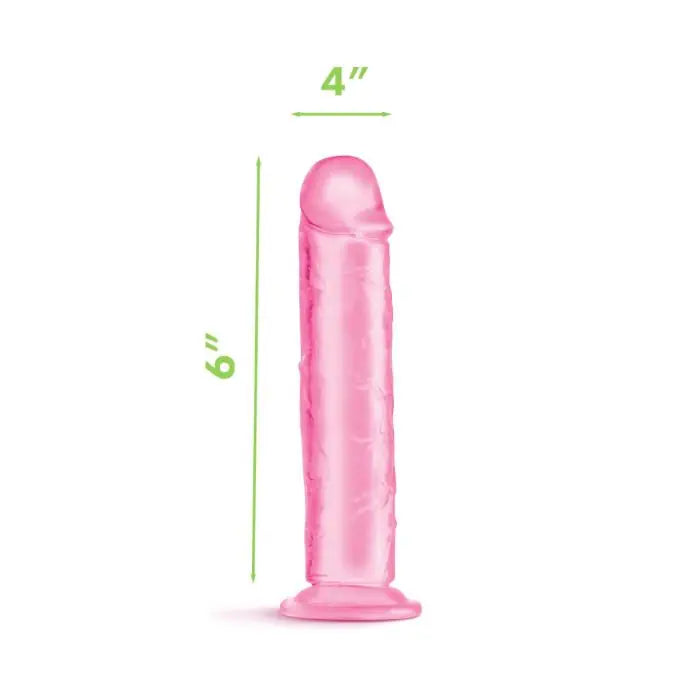 Me You Us Ultra Cock Jelly Dong Pink 6" graphic showing dimensions