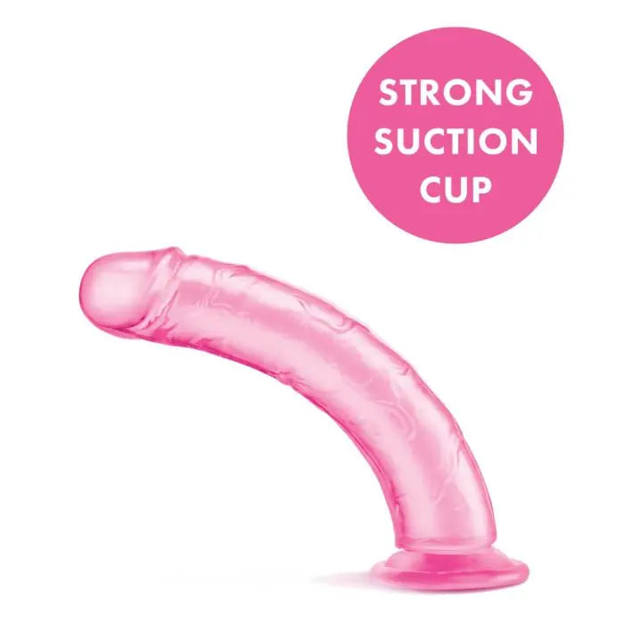 Me You Us Ultra Cock Jelly Dong Pink 7.5" graphic showing strong suction cup