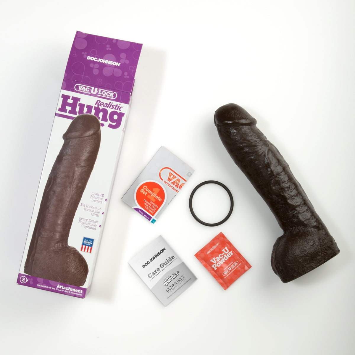 Doc Johnson Realistic Hung Vac U Lock package contents