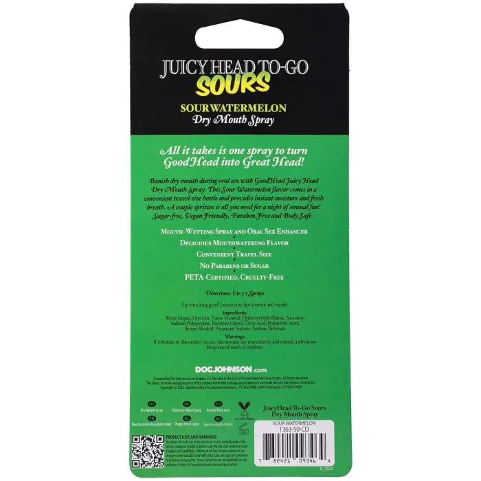 Goodhead Juicy Head Dry Mouth Spray to Go Sour Watermelon 0.3 oz