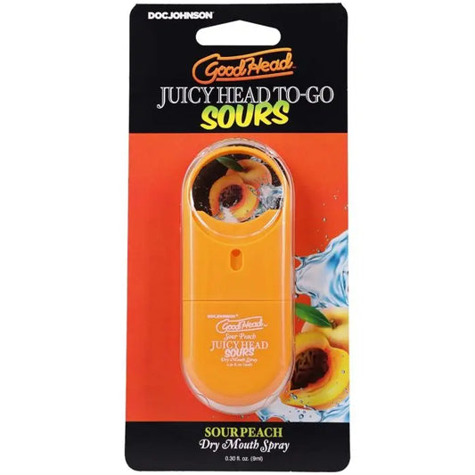 Goodhead Juicy Head Dry Mouth Spray to Go Sour Peach 0.3 oz front packaging