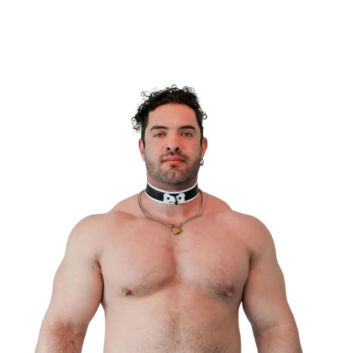 Brutus Vegan Puppy Collar Black White