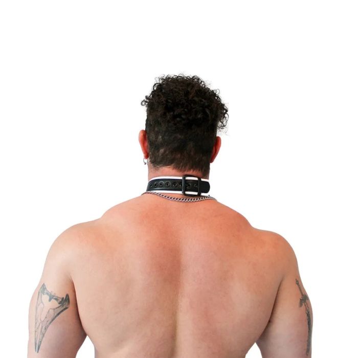 Brutus Vegan Puppy Collar Black White