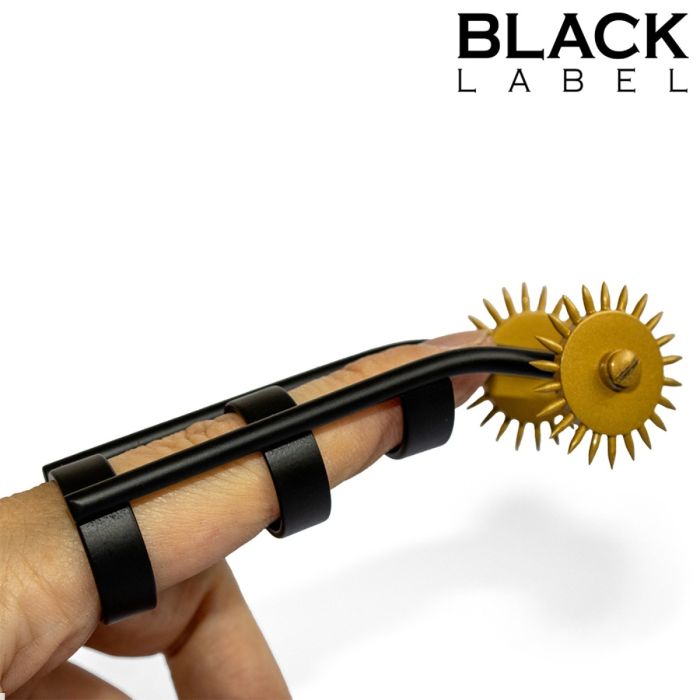 Black Label Cat Nail Double Pinwheel Black/Gold BDSM tool worn on finger