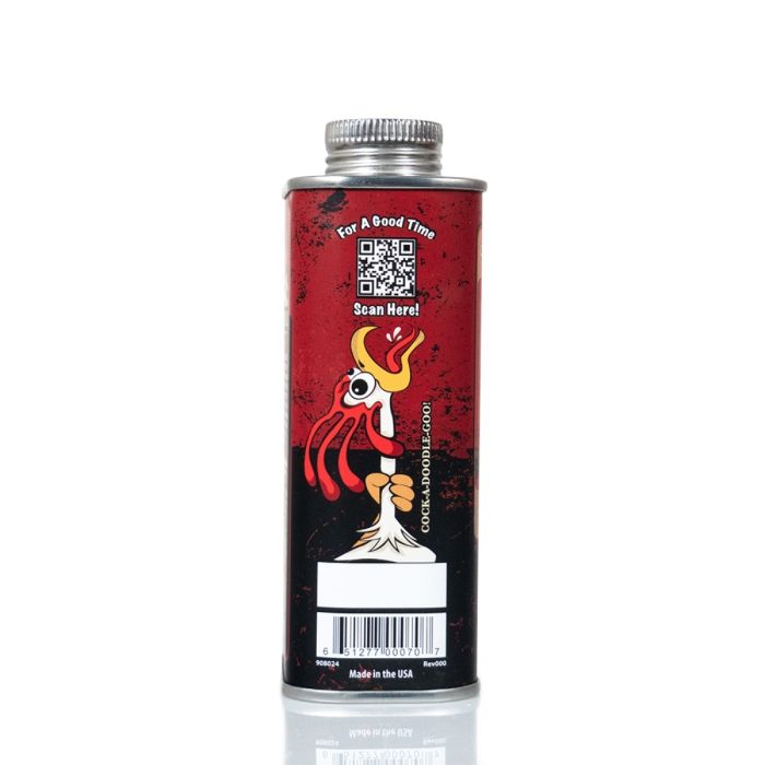 Cock Oil Water Based Lube Metal Can 9oz/266ml premium lube oil can side