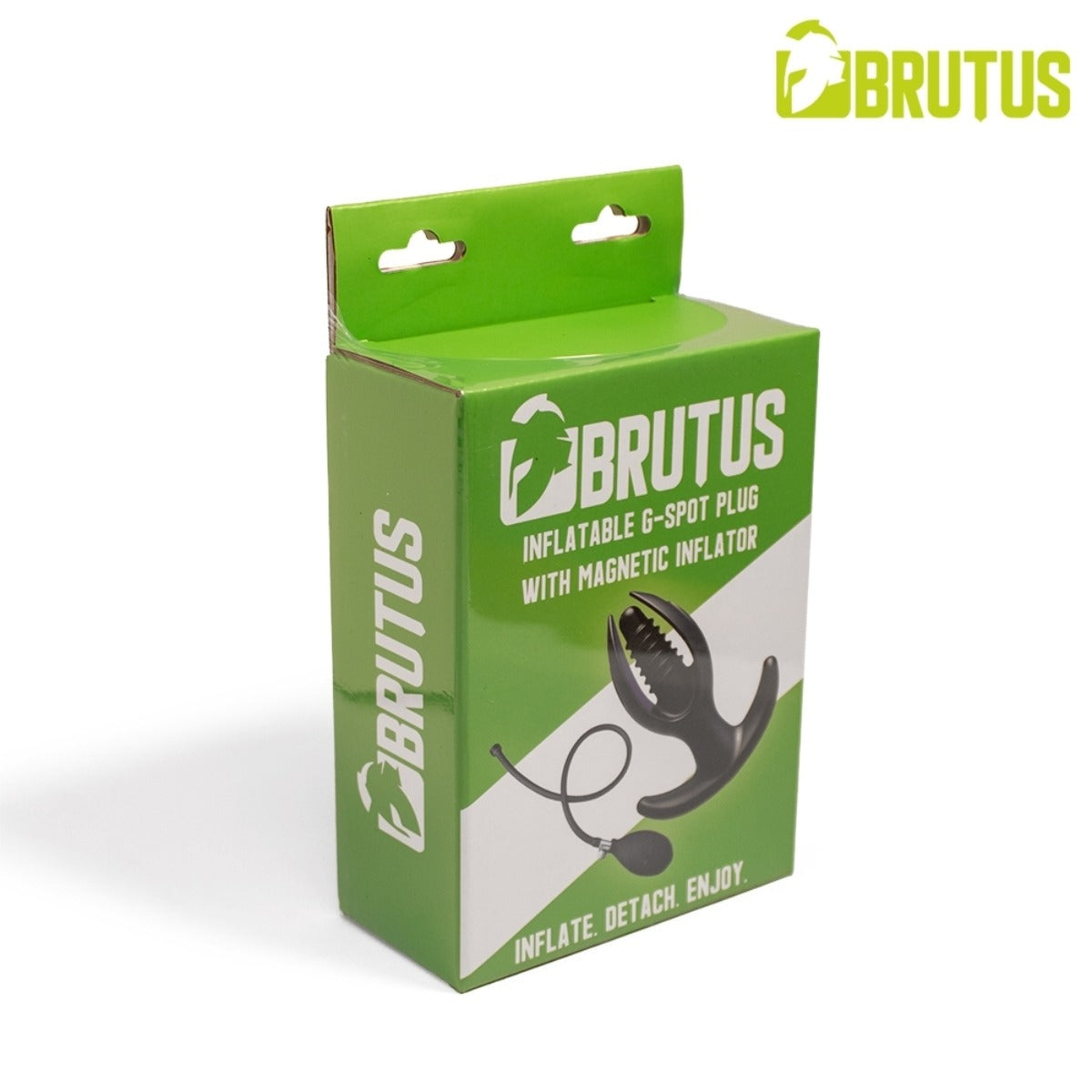 BRUTUS Inflatable G-Spot Plug with Magnetic Inflator packaging