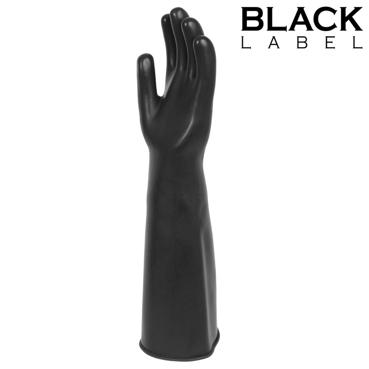 Right glove of Black Label Black Label Thick Industrial Rubber Gloves Size 10