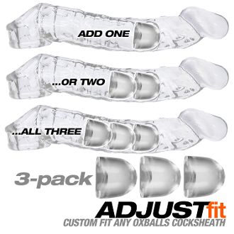 Oxballs AdjustFit Cock Sheath Inserts 3 Pack Clear (8251329085679)