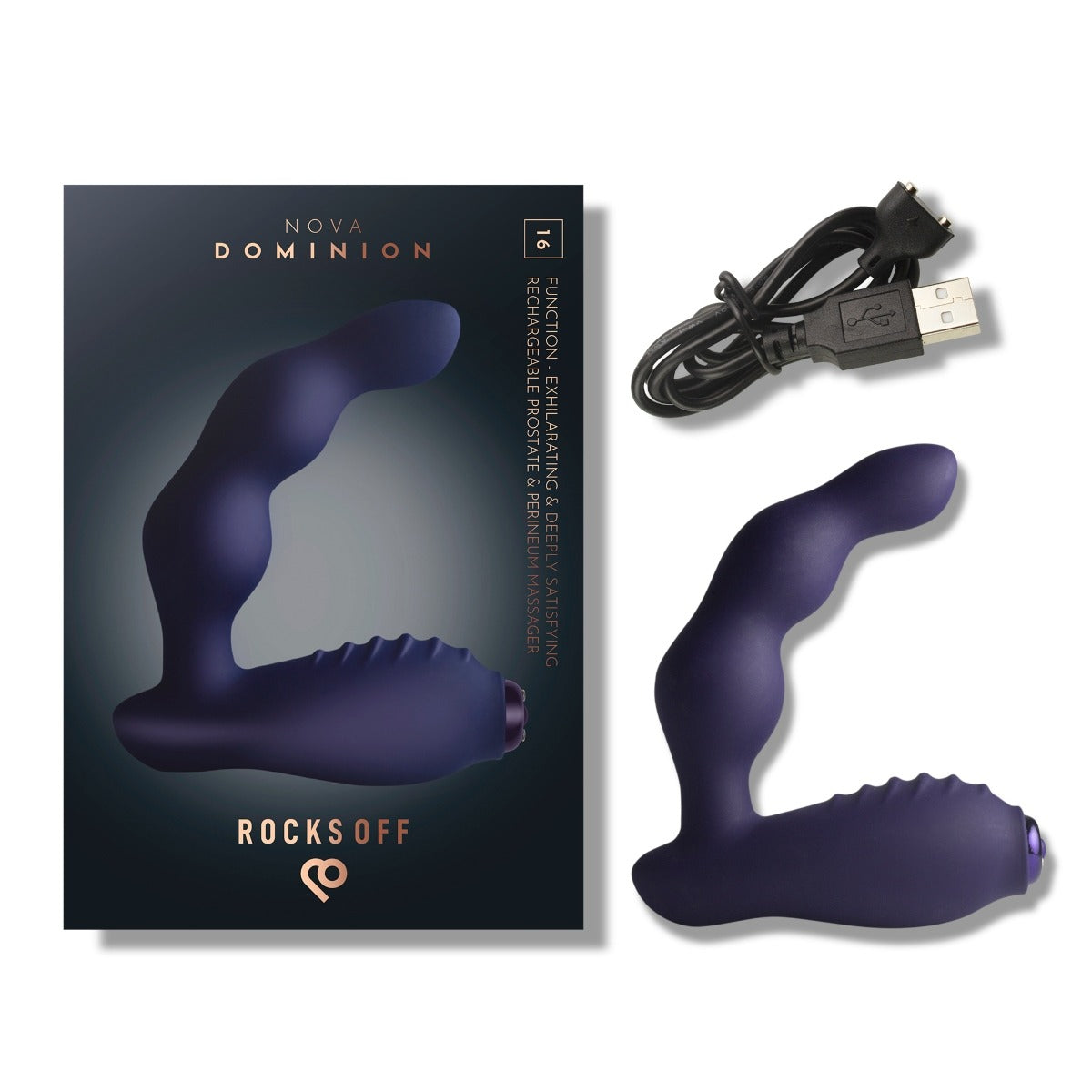 Rocks Off Dominion Rechargeable Prostate Massager box contents