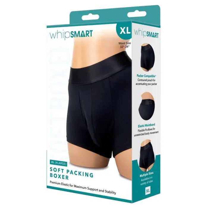 Whipsmart Soft Packing Boxer black packer-compatible boxer brief box front