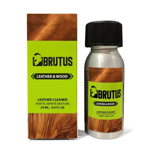 Brutus Leather and Wood 24ml extra-strong pentyl nitrite poppers bottle premium formula leather cleaner