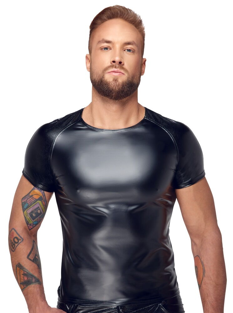 Noir Wet Look Shirt Black