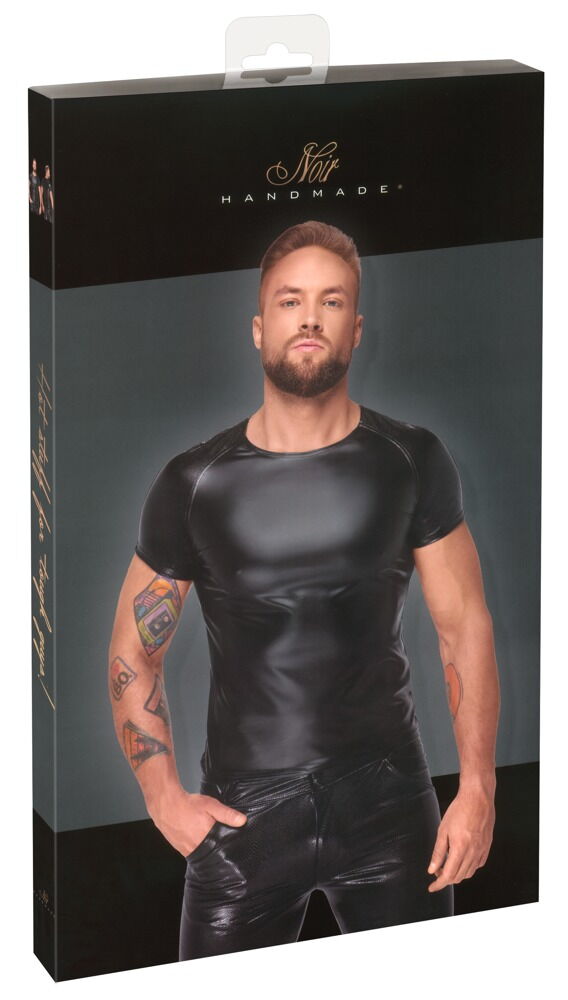 Noir Wet Look Shirt Black