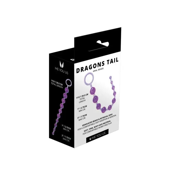 Me You Us Dragonz Tail Anal Beads Violet rear and side packaging