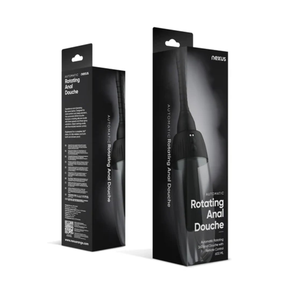 Nexus - Automatic Rotating 360 Anal Douche packaging front and rear