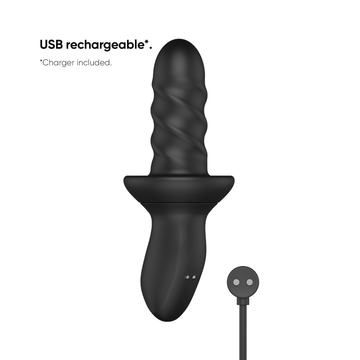 Nexus Ascend Extreme Thrusting And Rotating graphic highlighting usb rechargeable