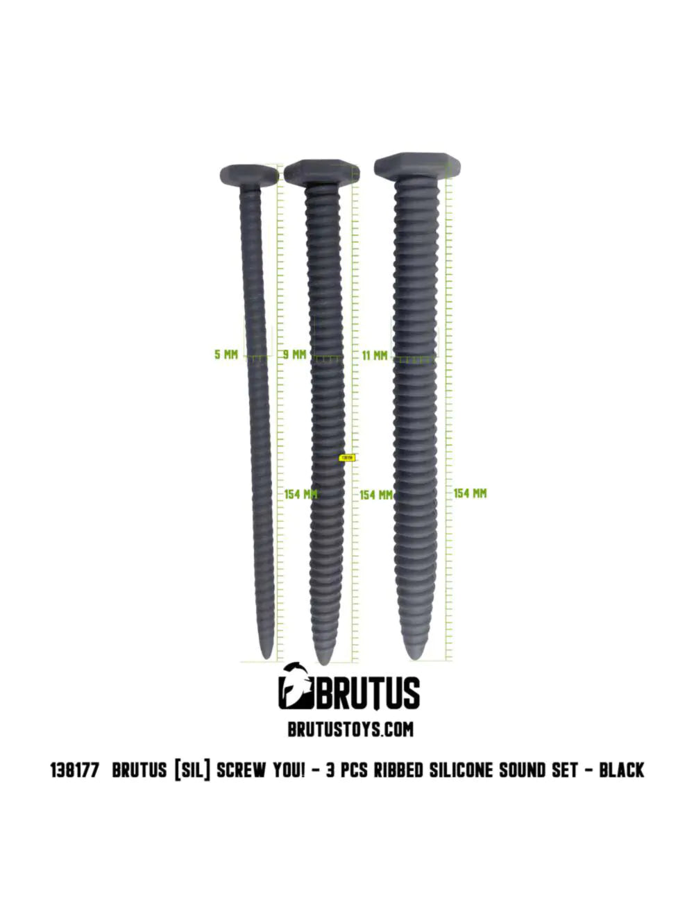 Brutus Screw You! Ribbed Silicone Sound Set 3 Pieces
