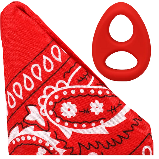 Rock Solid The Code Silicone Cock Ring & Bandana Red