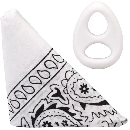 Rock Solid The Code Silicone Cock Ring & Bandana White
