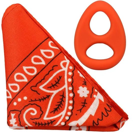 Rock Solid The Code Silicone Cock Ring & Bandana Orange