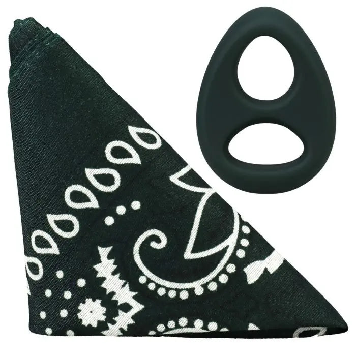 Rock Solid The Code Silicone Cock Ring & Bandana Hunter Green