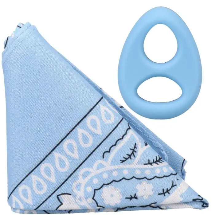 Rock Solid The Code Silicone Cock Ring & Bandana Light Blue