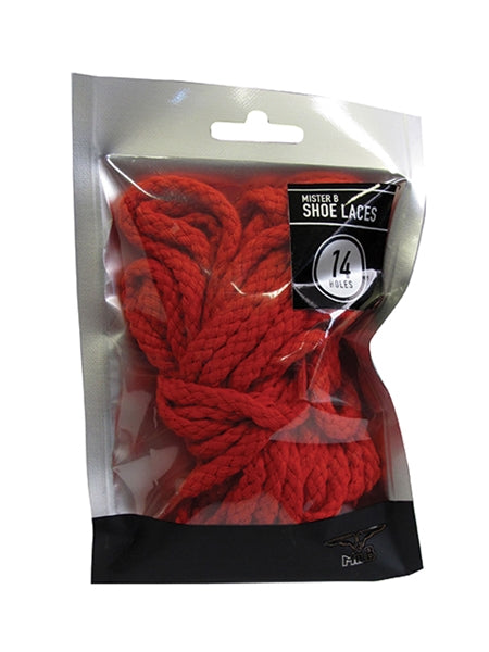 Mister B Boot Laces 20 Hole Red (8212437631215)