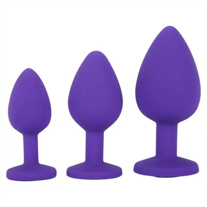 Me You Us Trio Of Jewels Jewelled Butt Plug Set Purple