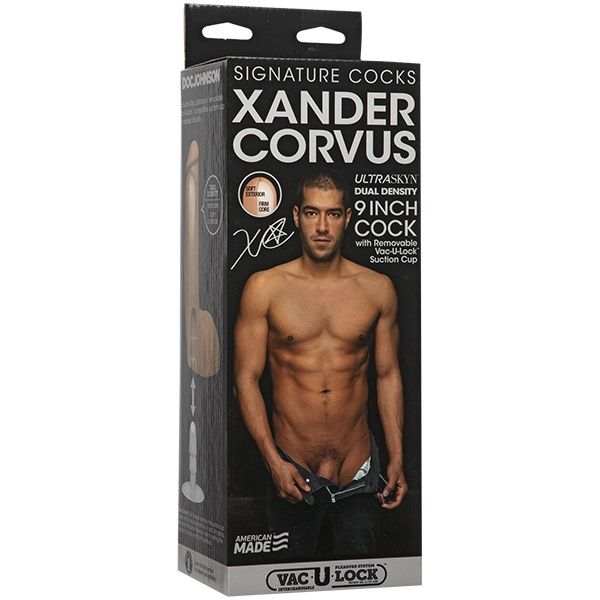 Signature Cocks Xander Corvus Cock UltraSkyn 9 inch Dildo with Removable Vac-U-Lock Suction Cup (8106659250415)