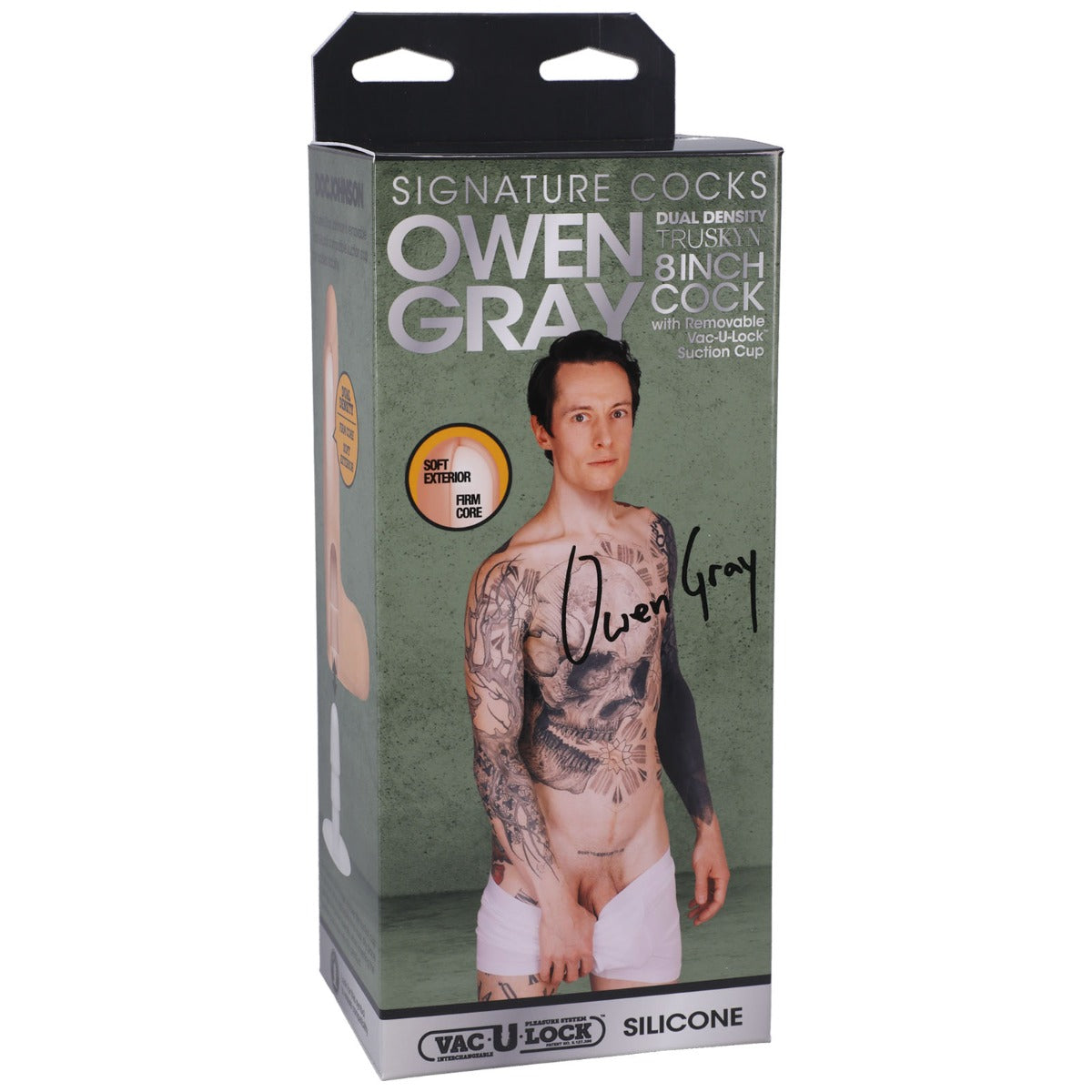 Signature Cocks Owen Gray Cock UltraSkyn 8 inch Dildo with Removable Vac-U-Lock Suction Cup (8183726244079)