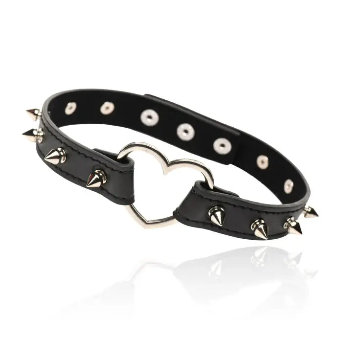 Master Series Spiked Heart Choker Collar