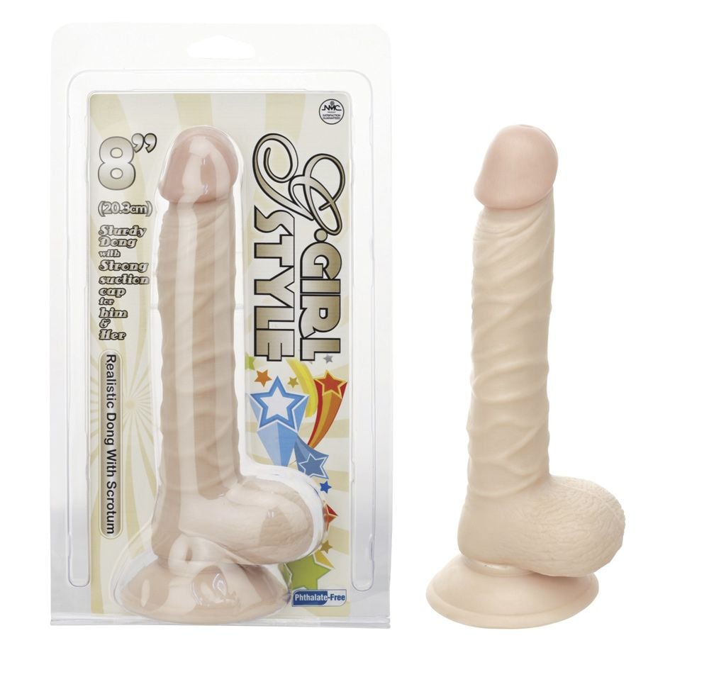 Nanma Realistic Dong With Suction Base Flesh 8in with packaging