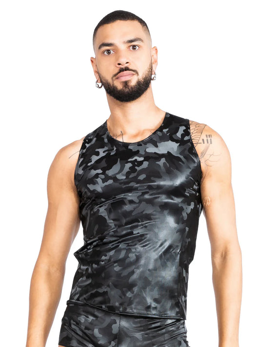 Honour VynX Round Neck Camo Print Vest Top