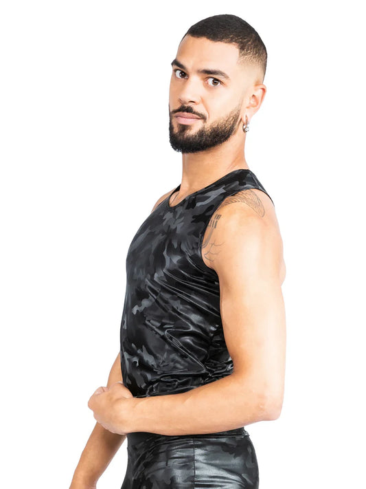 Honour VynX Round Neck Camo Print Vest Top