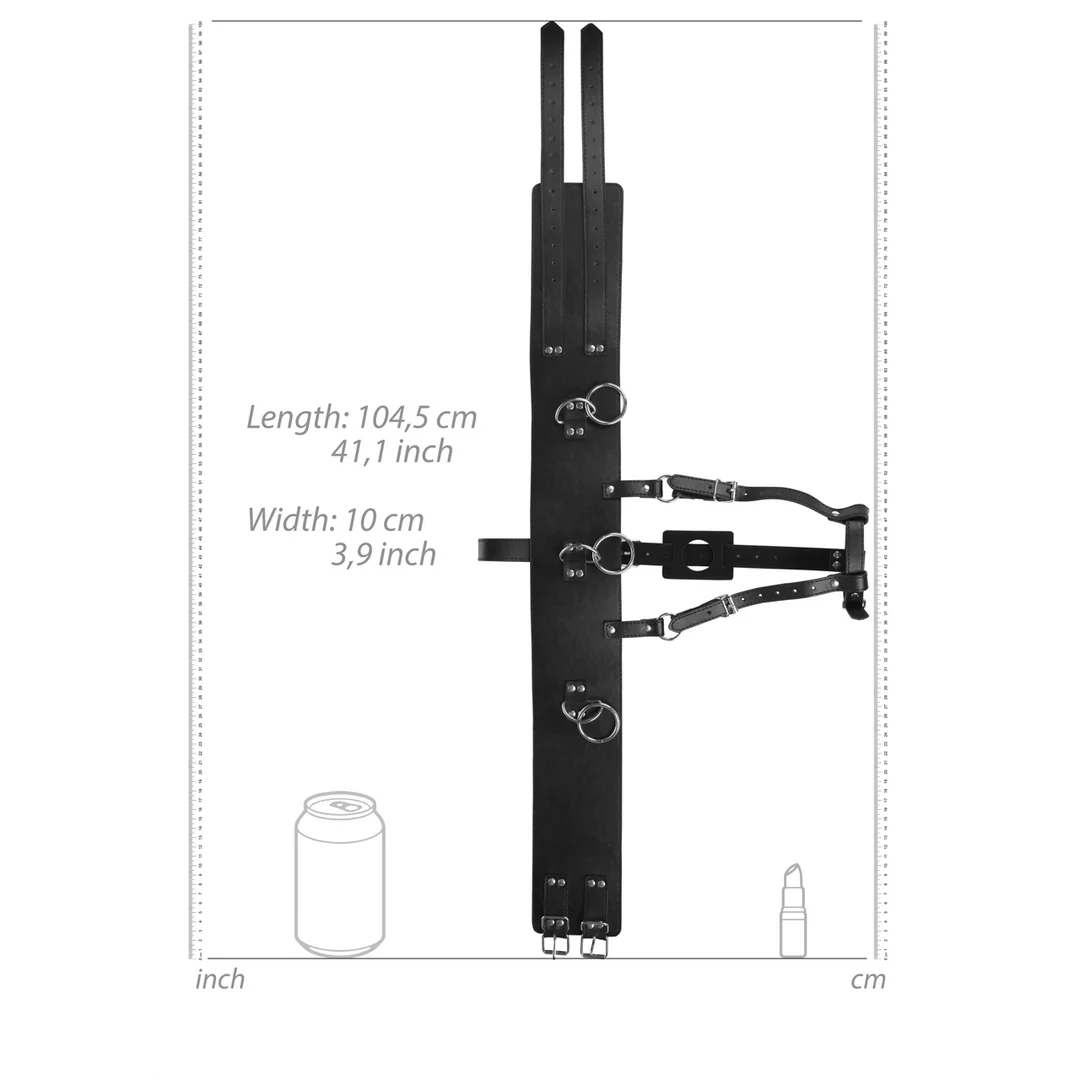 Dimensions graphic for Ouch Black PU Leather Wand Holder Belt
