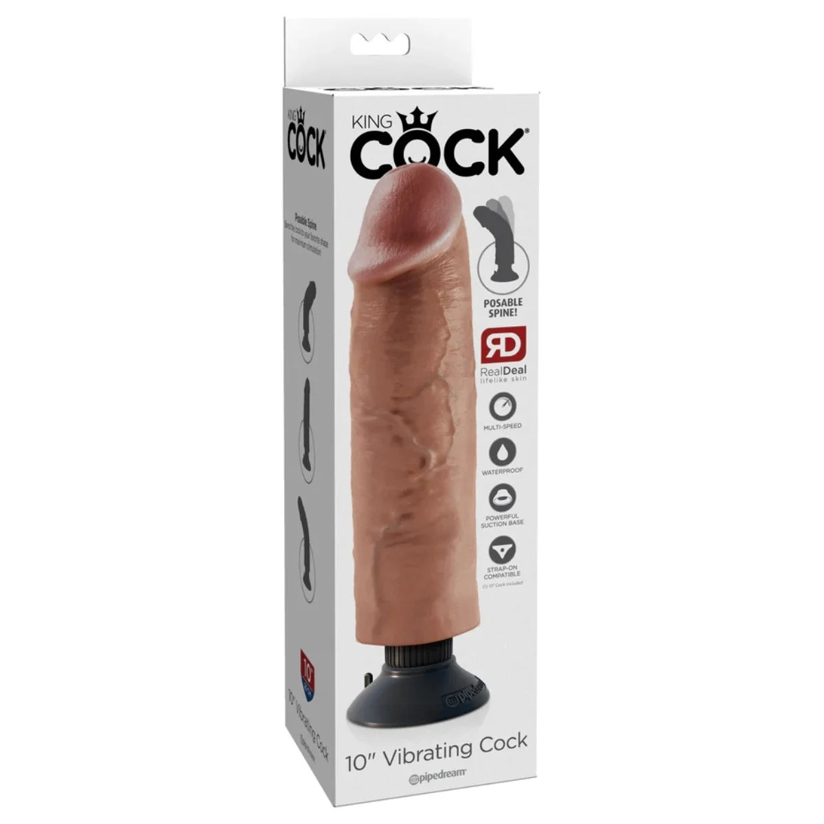 King Cock Vibrating Cock Dildo Tan 10 Inch