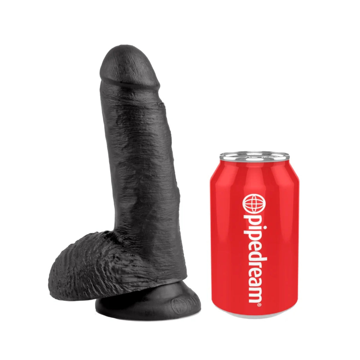 King Cock Dildo With Balls Black 7 Inch