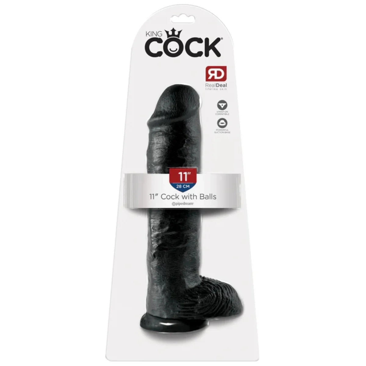 King Cock Dildo With Balls Black 11 Inch