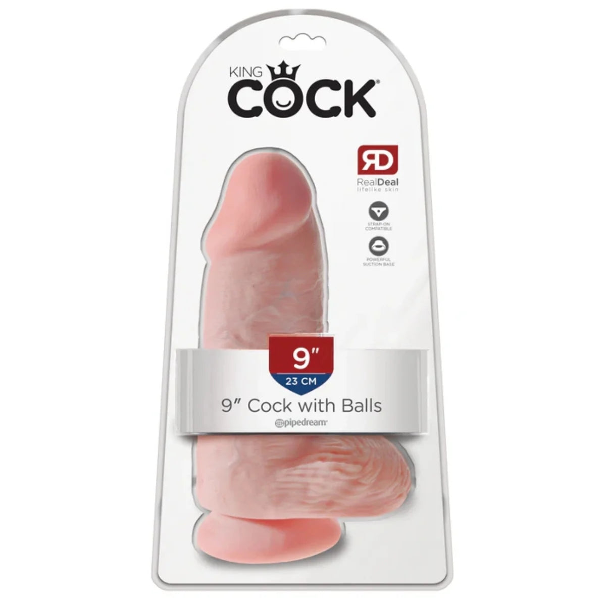 King Cock Chubby Dildo With Balls Pink 9 Inch