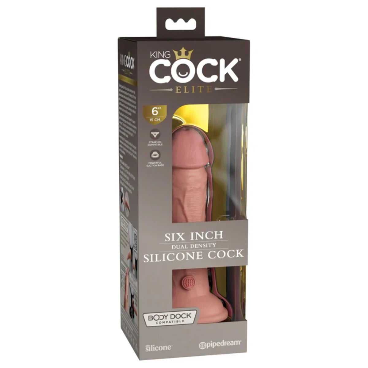 King Cock Elite Dual Density Silicone Dildo Pink 6 Inch