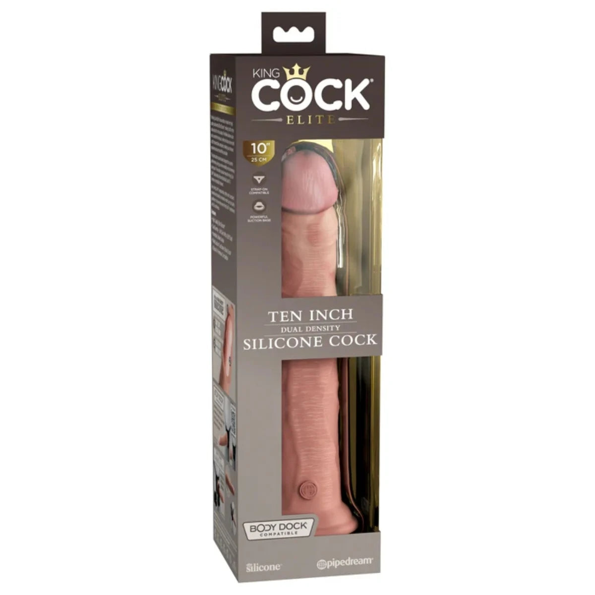 King Cock Elite Dual Density Silicone Dildo Pink 10 Inch