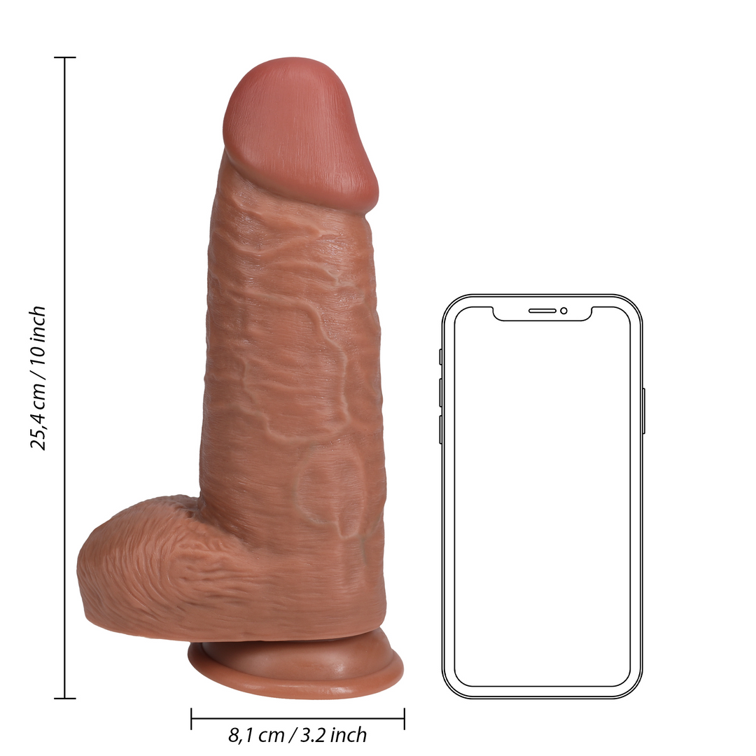 Real Rock Realistic Extra Thick Dildo with Balls and Suction Cup Tan 10"